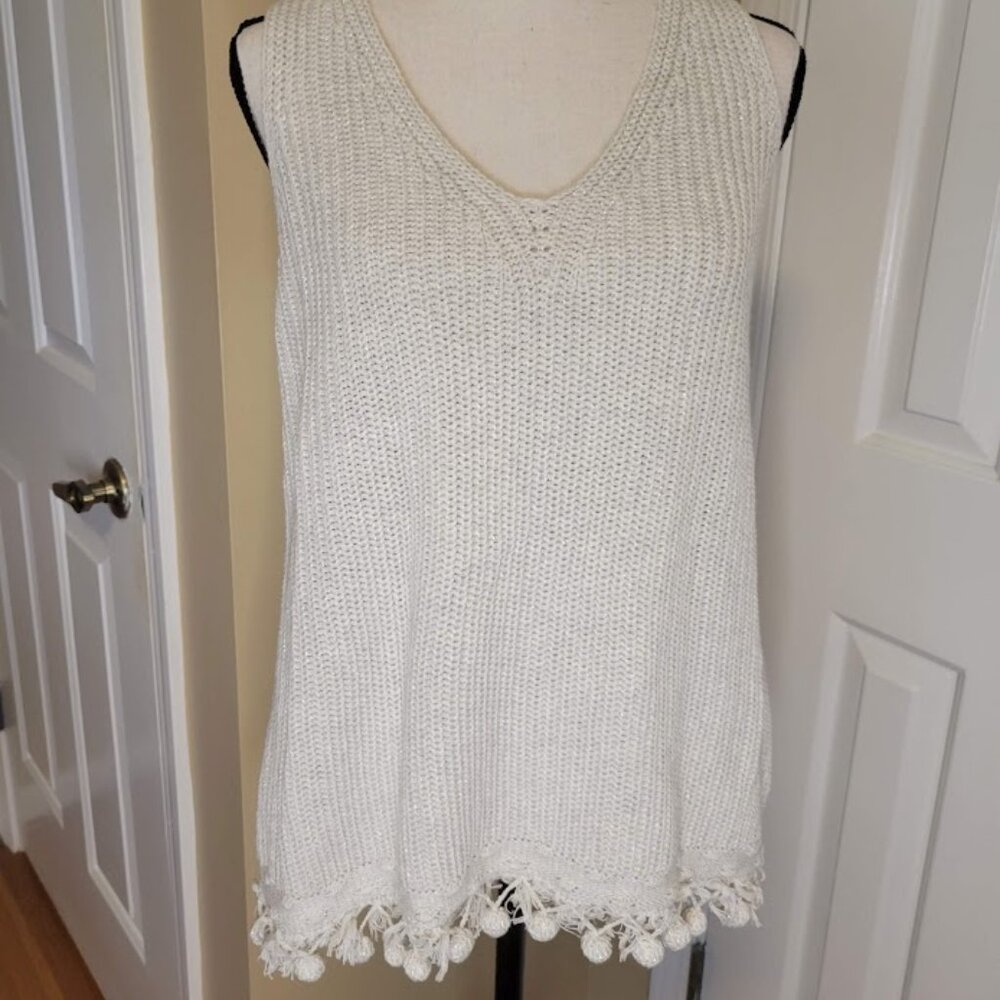 NWT Lilly Pulitzer Jaya Metallic Fringe Sweater Tank Medium